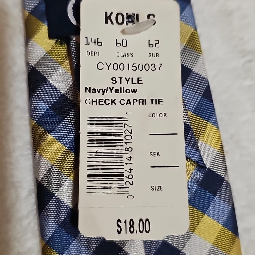Chaps Boys Blue Yellow Patterned Clip Necktie New
